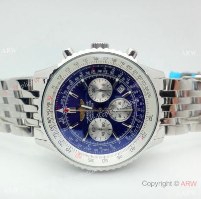 Breitling Navitimer 46MM Watches Stainless Steel Blue Chronograph Dial-Best Replica Breitling Watches on Sale